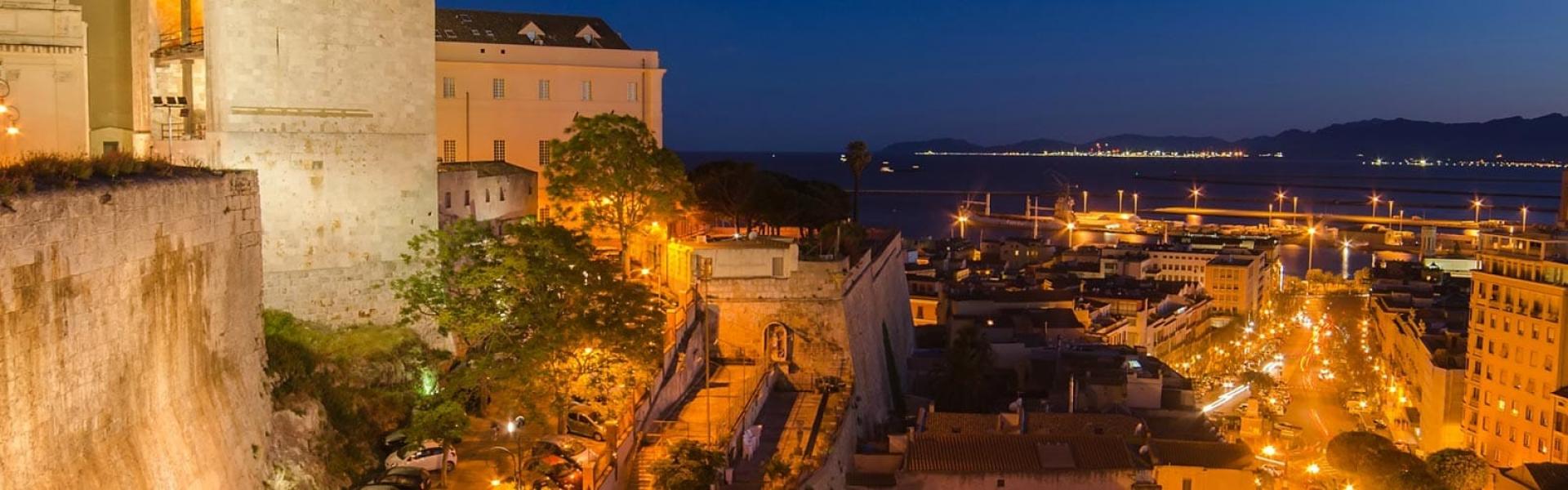 Centro storico di Cagliari di notte